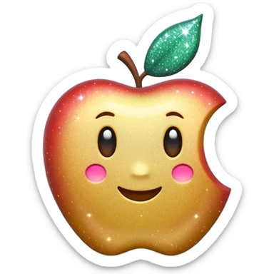 3D Apple-style emoji of fine, tiny glitter dust, sparkling brightly like magical dust. Small particles, glossy, smooth, soft shadows, white background.

 sticker