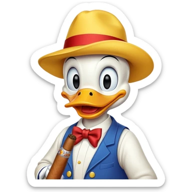 Donald Duck emoji with cigar sticker