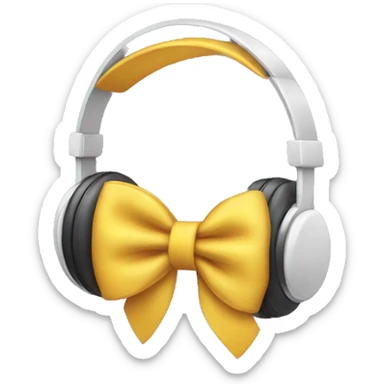 Headphones with a bow on it sticker
