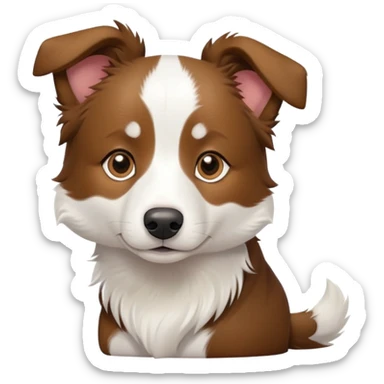 bordercollie mixed with a chinese rural dog with brown and white fur sticker
