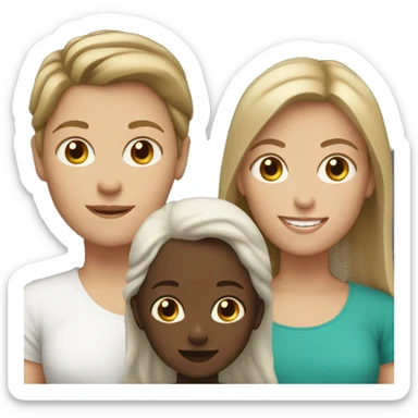 white woman with white
2 kids sticker
