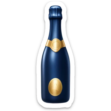 navu blue 
bottle of champagne sticker