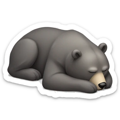realistic-grey-bear-sleeping  sticker
