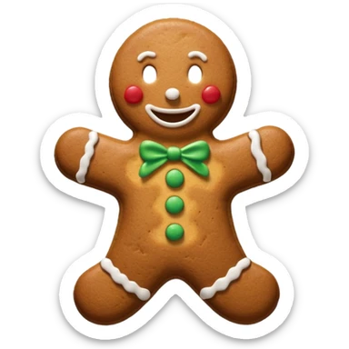 Christmas cookie with arms and legs sticker
