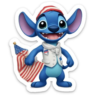 Stitch Disney Independence Day sticker