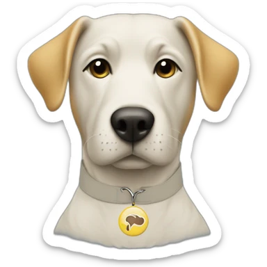 dog with t-shirt on with radley yeldar logo sticker