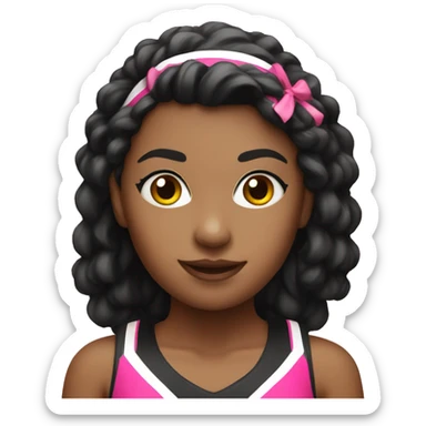 Cheerleader in black and pink kit sticker