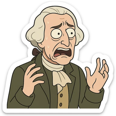 disgusted and scared George Washington sticker