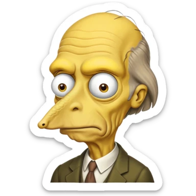 Mr. Burns, simpson, yellow skin tone, very very very long nose. sticker