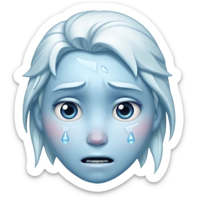 Frozen icy distraught face iOs emoji sticker