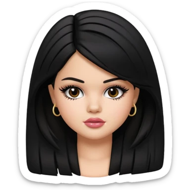 selena gomez as pretty bratz baddie, black hair sticker