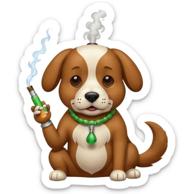 Dog smoking a bong sticker