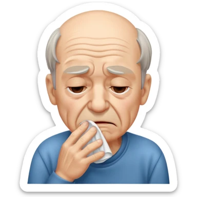 old man sneezing into tisue















 sticker