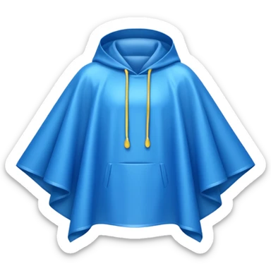 rain poncho blue sticker