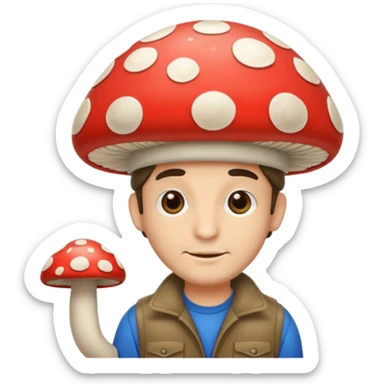 man with mushroom hat sticker