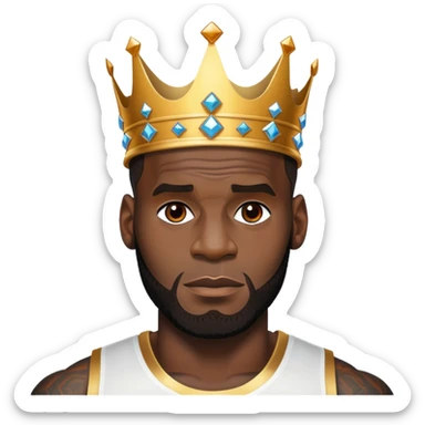 LeBron James with his signature crown sticker