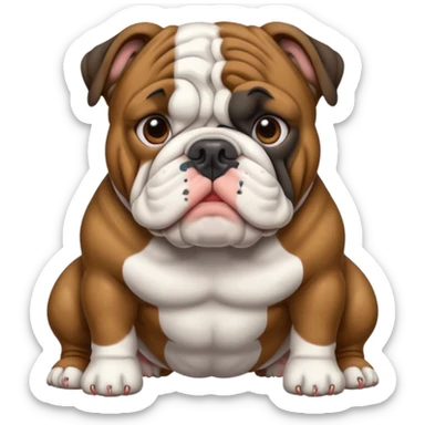 bulldog ingles oscuro con blanco  sticker