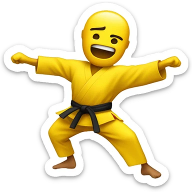 karate kick, 2 legs, yellow skin sticker