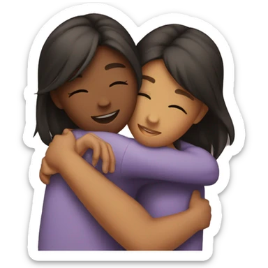 Girls hugging each other sticker