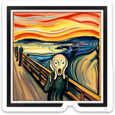 Edvard munch the scream SPAM MEAT landscape  sticker