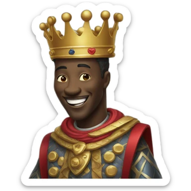 Laughing black king of playing card sticker