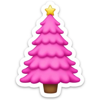 pink christmas tree sticker