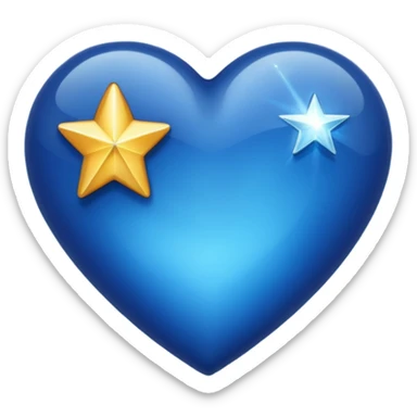 Dark blue heart with star sticker