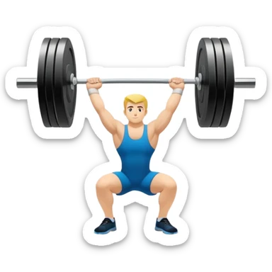 An emblem symbolizing weightlifting with a stylized barbell in the center, set against a simple, clean background. The barbell is prominent and sleek, with no athlete included. The design is bold, modern, and minimalistic sticker