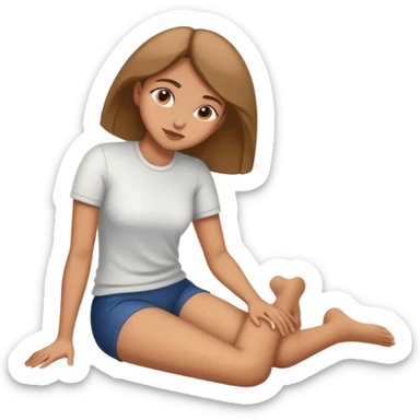 lady laying down w knees bent full body  sticker