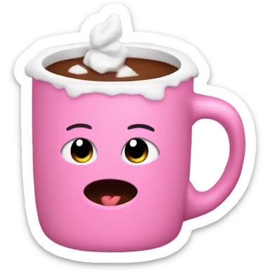 hot cocoa in pink mug sticker