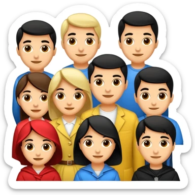  Güzel giyimli Gezen kız arkadaş grubu sticker