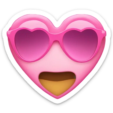 pink sunglasses heart shaped  sticker