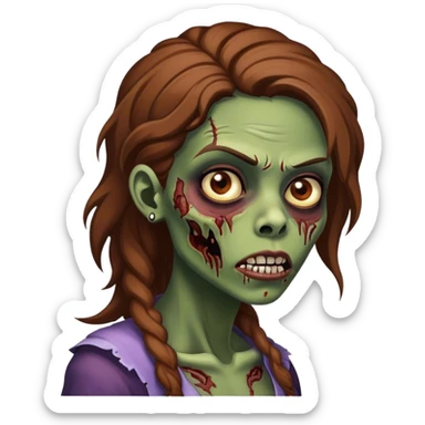 ícone de perfil de uma mulher morena zumbi sticker
