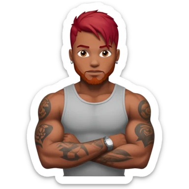 black man with red hair and tattoos sticker