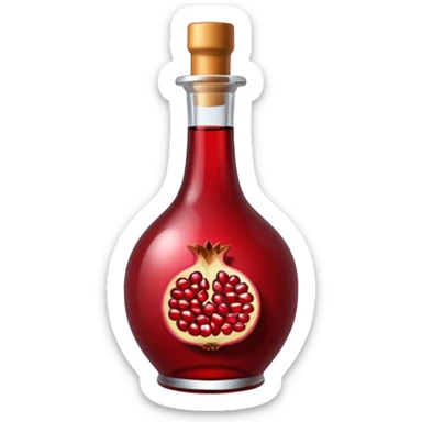 Pomegranate Syrup in a wine bottle sticker