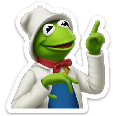 Kermit the frog throwing the crip gang sign sticker