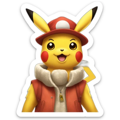 Pikachu with luffy hat sticker