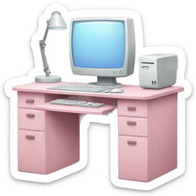 pastel pink computer desk sticker