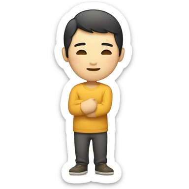 Chinese male hugging sticker