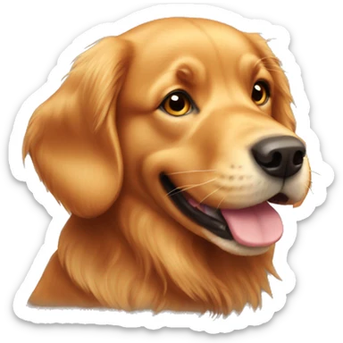 Red golden retriever playing ball sticker