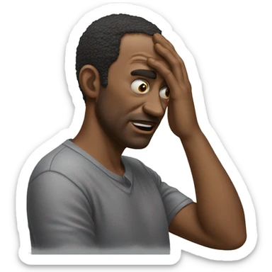 Photorealistic man scratches his head in confusion sticker