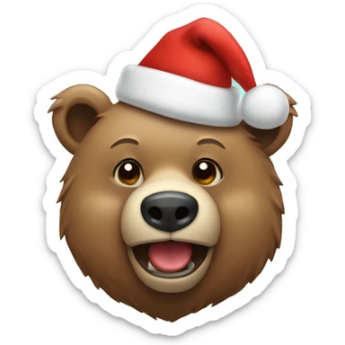 bear with Christmas hat sticker