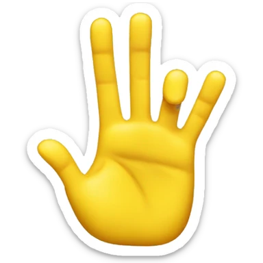 Three Fingers Splayed up in yellow color sticker