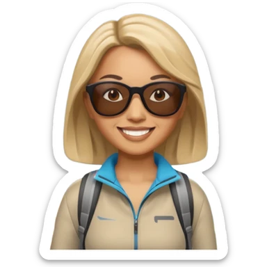memoji face iphone: celebrity women hiking sticker