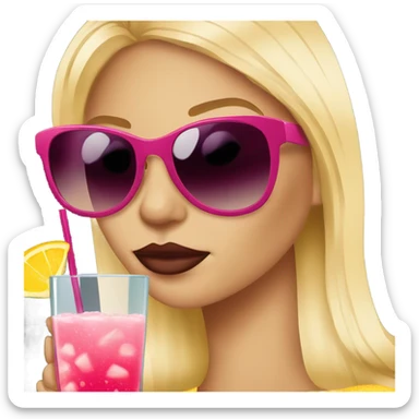 Blonde girl wearing sunglasses and sipping a cosmo  sticker
