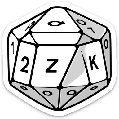single hundred-sided die d100 sticker