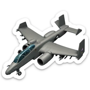 A-10 warthog military plane with Gatlin gun sticker