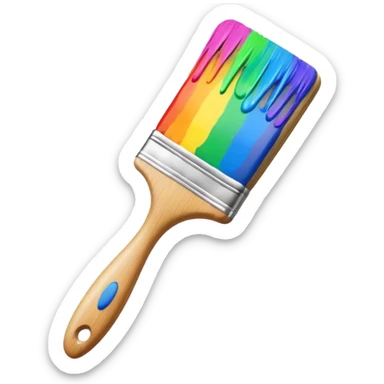 paint brush with raindow paint sticker