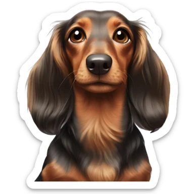 long haired dachshund ￼ sticker