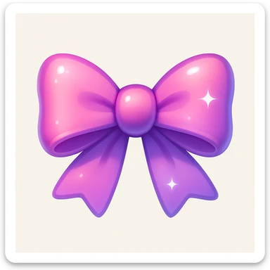 new bow emoji, cute and shiny, with a gradient effect sticker
